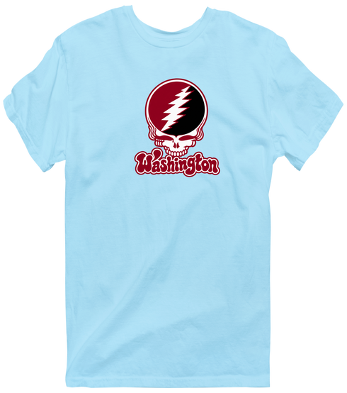 Washington Stealie Premium Unisex T-Shirt — Design: Washington College — Light Blue