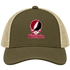 Washington Stealie Premium Unisex Trucker Cap — Design: Washington College — Moss/Khaki