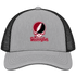 Washington Stealie Premium Unisex Trucker Cap — Design: Washington College — Heather Grey/Black