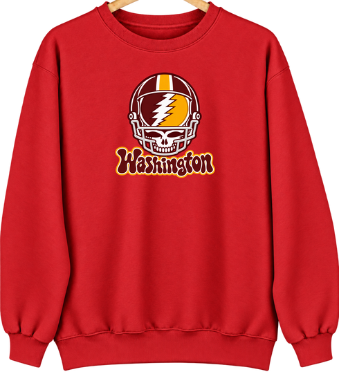 Washington Helmet Stealie Premium Unisex Crewneck — Washington Commanders — Red