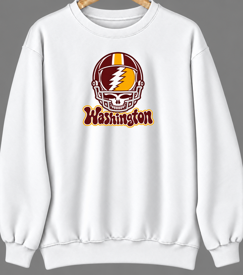 Washington Helmet Stealie Premium Unisex Crewneck — Washington Commanders — White