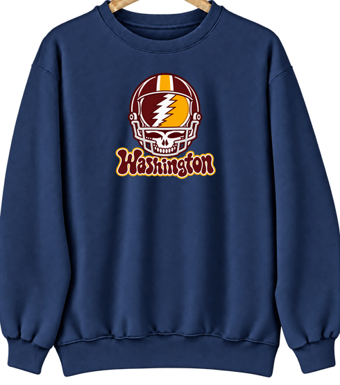 Washington Helmet Stealie Premium Unisex Crewneck — Washington Commanders — Navy