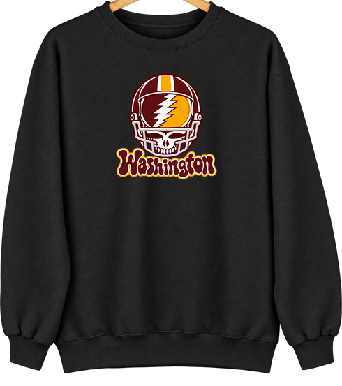 Washington Helmet Stealie Premium Unisex Crewneck — Washington Commanders — Black