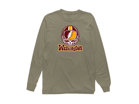 Washington Helmet Stealie Premium Unisex Long-Sleeve — Washington Commanders — Sandstone