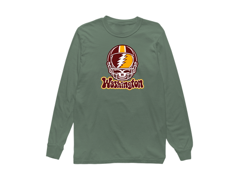 Washington Helmet Stealie Premium Unisex Long-Sleeve — Washington Commanders — Light Green
