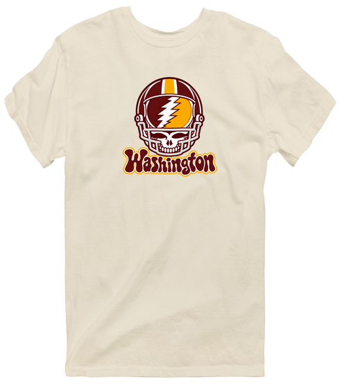 Washington Helmet Stealie Premium Unisex T-Shirt — Washington Commanders — Sand