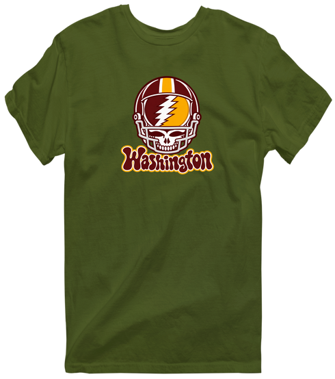 Washington Helmet Stealie Premium Unisex T-Shirt — Washington Commanders — Military Green