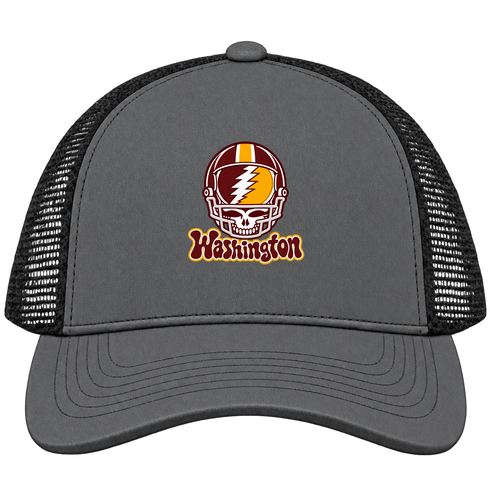 Washington Helmet Stealie Premium Unisex Trucker Cap — Washington Commanders — Charcoal/Black