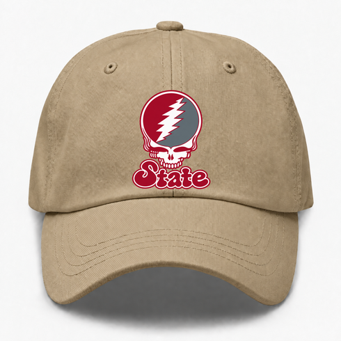 Washington Stealie Premium Unisex Dad Hat — Design: Washington State University — Khaki