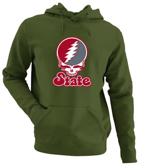 Washington Stealie Premium Unisex Hoodie — Design: Washington State University — Military Green