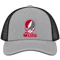 Washington Stealie Premium Unisex Trucker Cap — Design: Washington State University — Heather Grey/Black