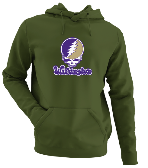Washington Stealie Premium Unisex Hoodie — Design: Washington University of — Military Green