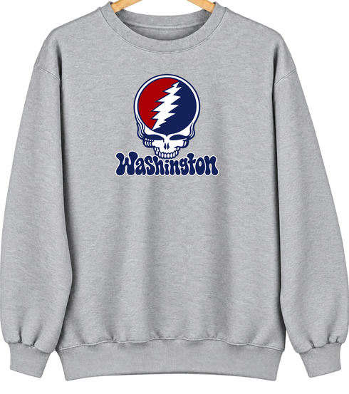 Washington Baseball Stealie Grateful Dead Crewneck — Washington Nationals — Sport Grey