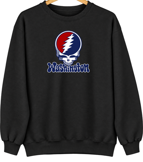 Washington Baseball Stealie Grateful Dead Crewneck — Washington Nationals — Black
