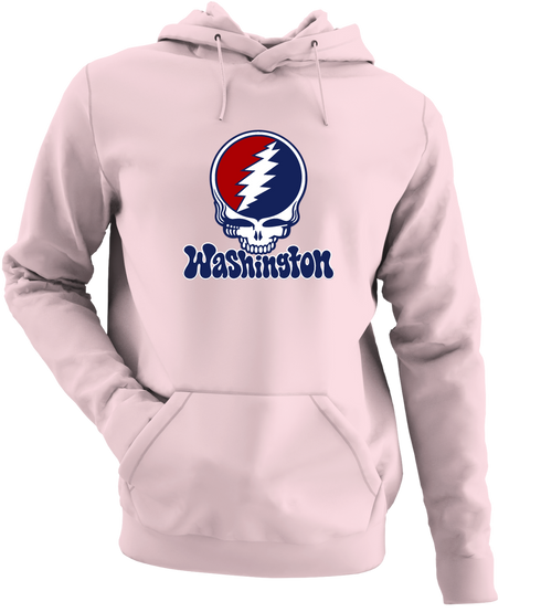 Washington Baseball Stealie Grateful Dead Hoodie — Washington Nationals — Light Pink