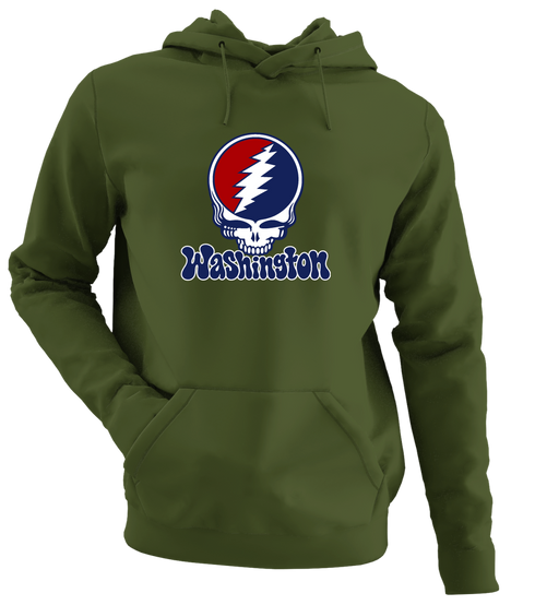 Washington Baseball Stealie Grateful Dead Hoodie — Washington Nationals — Military Green
