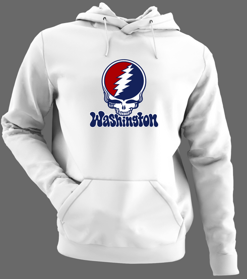 Washington Baseball Stealie Grateful Dead Hoodie — Washington Nationals — White/Grey