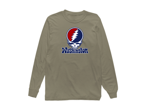 Washington Baseball Stealie Grateful Dead Long-Sleeve — Washington Nationals — Sandstone