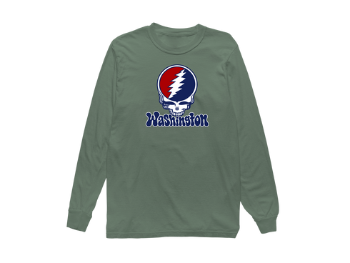 Washington Baseball Stealie Grateful Dead Long-Sleeve — Washington Nationals — Light Green