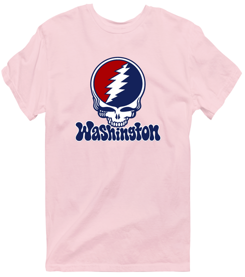 Washington Baseball Stealie Grateful Dead T-Shirt — Washington Nationals — Light Pink