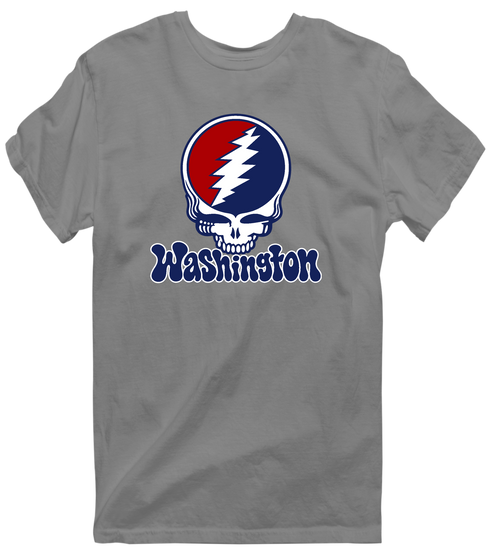Washington Baseball Stealie Grateful Dead T-Shirt — Washington Nationals — Dark Heather