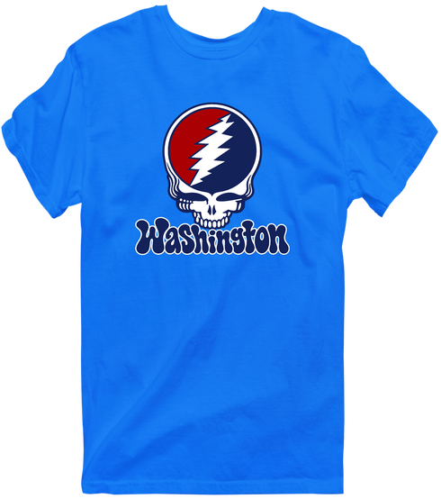Washington Baseball Stealie Grateful Dead T-Shirt — Washington Nationals — Royal