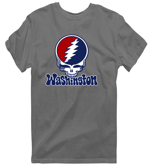 Washington Baseball Stealie Grateful Dead T-Shirt — Washington Nationals — Charcoal