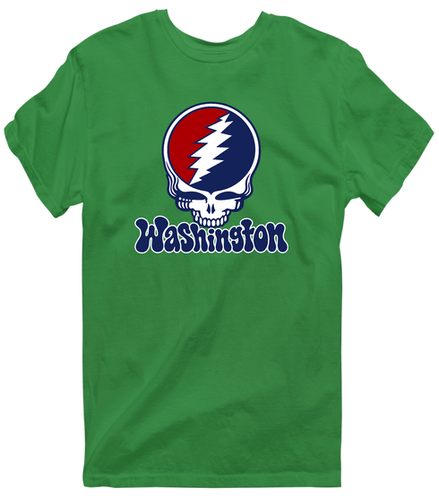 Washington Baseball Stealie Grateful Dead T-Shirt — Washington Nationals — Irish Green