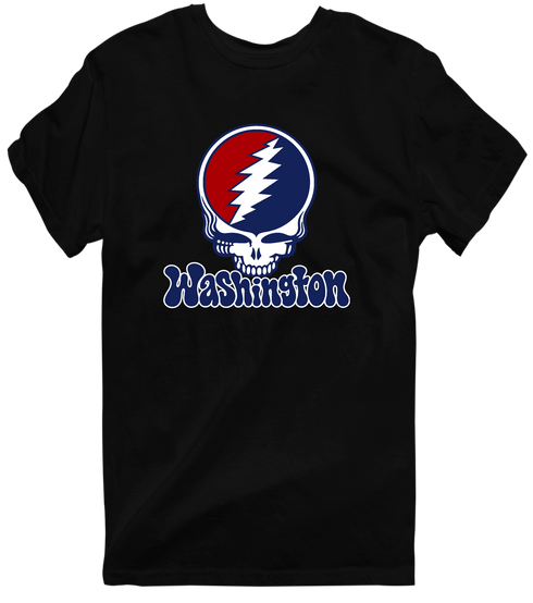 Washington Baseball Stealie Grateful Dead T-Shirt — Washington Nationals — Black
