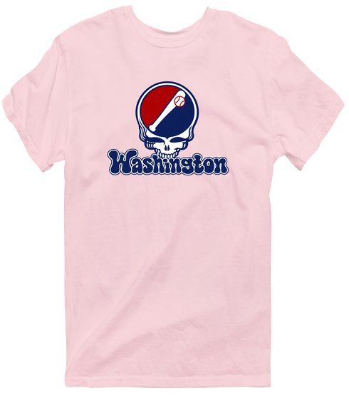 Washington Baseball Stealie Grateful Dead T-Shirt — Washington Nationals — Light Pink