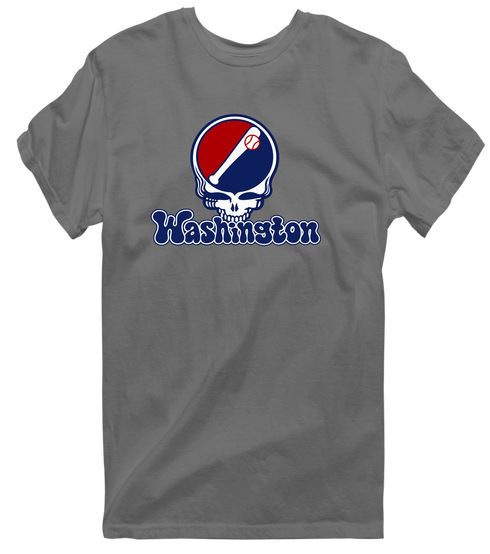 Washington Baseball Stealie Grateful Dead T-Shirt — Washington Nationals — Charcoal