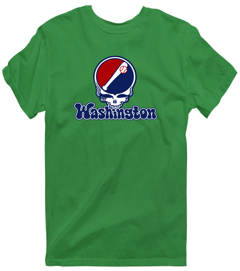 Washington Baseball Stealie Grateful Dead T-Shirt — Washington Nationals — Irish Green