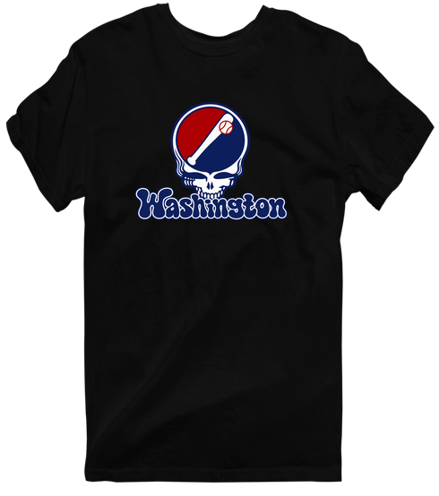 Washington Baseball Stealie Grateful Dead T-Shirt — Washington Nationals — Black