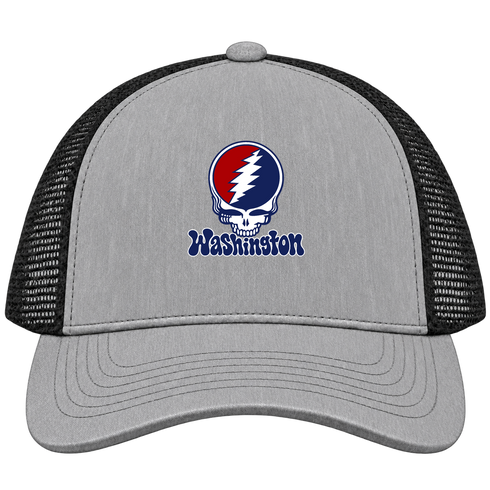 Washington Baseball Stealie Grateful Dead Trucker Cap — Washington Nationals — Heather Grey/Black