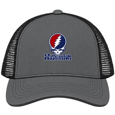 Washington Baseball Stealie Grateful Dead Trucker Cap — Washington Nationals — Charcoal/Black