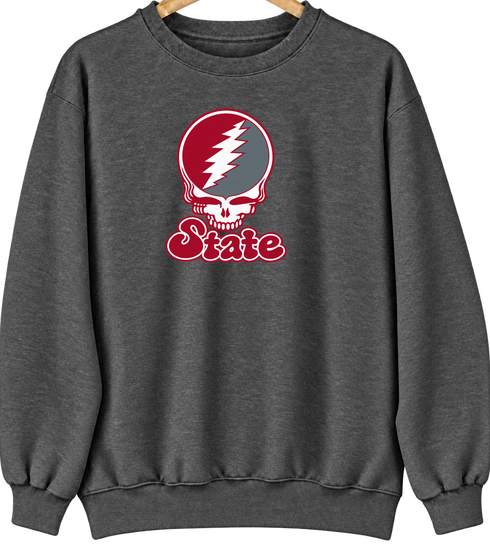 Washington Stealie Premium Unisex Crewneck — Design: Washington State University — Dark Heather