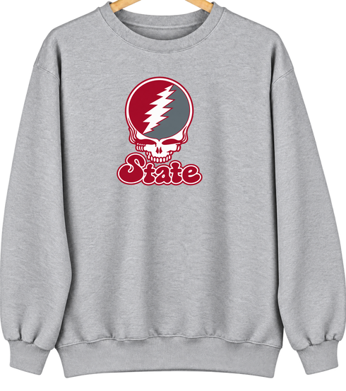 Washington Stealie Premium Unisex Crewneck — Design: Washington State University — Sport Grey