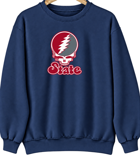 Washington Stealie Premium Unisex Crewneck — Design: Washington State University — Navy