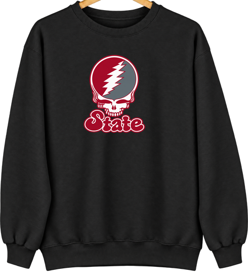 Washington Stealie Premium Unisex Crewneck — Design: Washington State University — Black