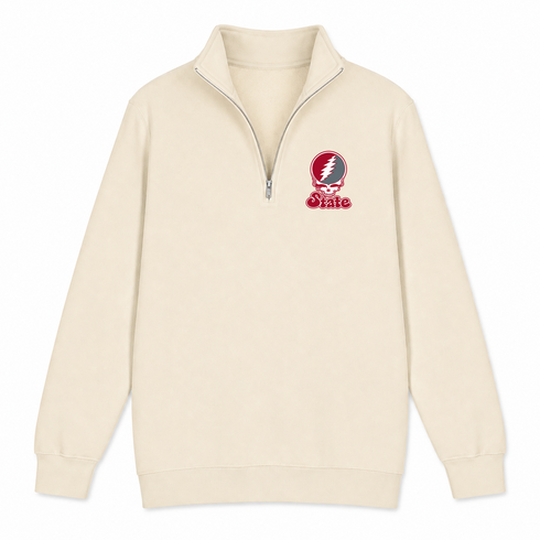 Washington Stealie Premium Unisex Quarter-Zip — Design: Washington State University — Sand