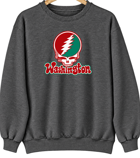 Washington Stealie Premium Unisex Crewneck — Design: Washington University — Dark Heather