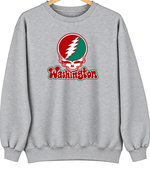 Washington Stealie Premium Unisex Crewneck — Design: Washington University — Sport Grey