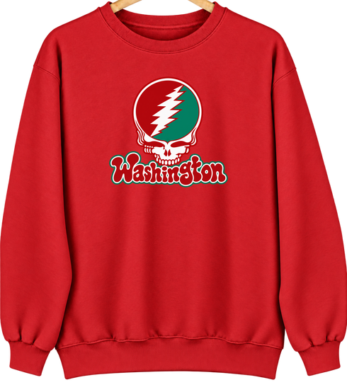 Washington Stealie Premium Unisex Crewneck — Design: Washington University — Red
