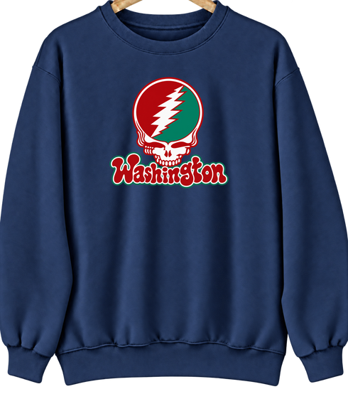Washington Stealie Premium Unisex Crewneck — Design: Washington University — Navy