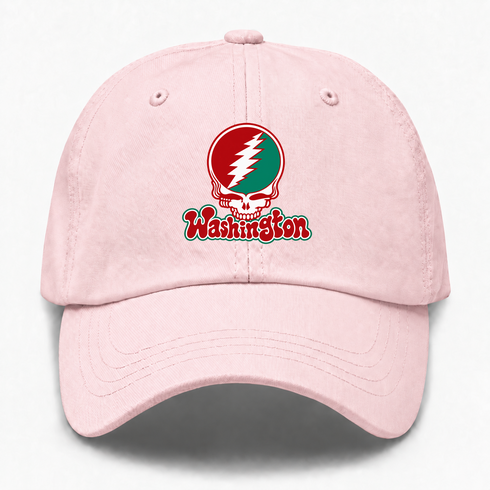 Washington Stealie Premium Unisex Dad Hat — Design: Washington University — Pink