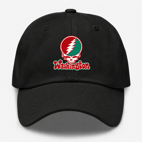 Washington Stealie Premium Unisex Dad Hat — Design: Washington University — Black
