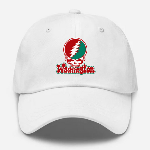 Washington Stealie Premium Unisex Dad Hat — Design: Washington University — White