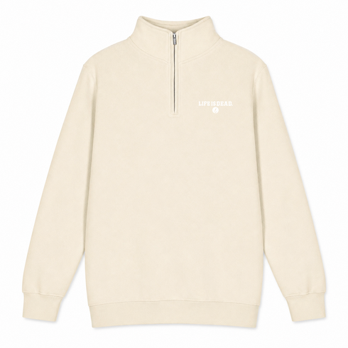 Life is dead.® - Premium Grateful Dead Quarter-Zip Pullover - Sand - 1