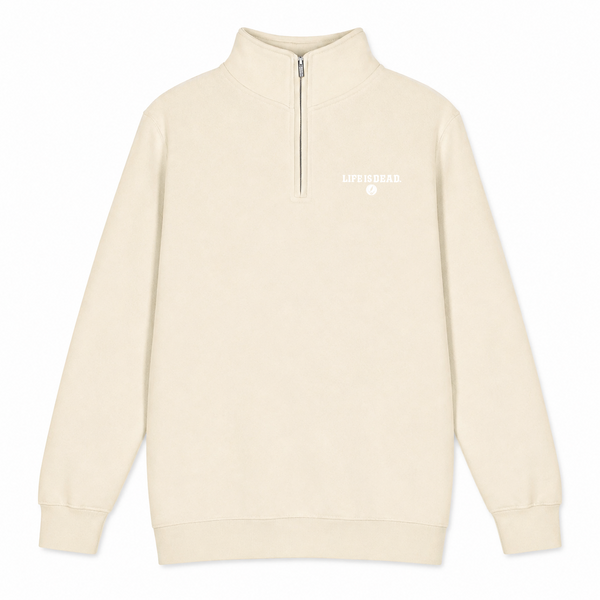 Life is dead.® - Premium Grateful Dead Quarter-Zip Pullover - Sand - 1