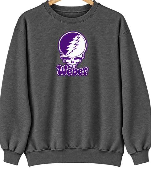Weber State Stealie Premium Unisex Crewneck — Design: Weber State University — Dark Heather